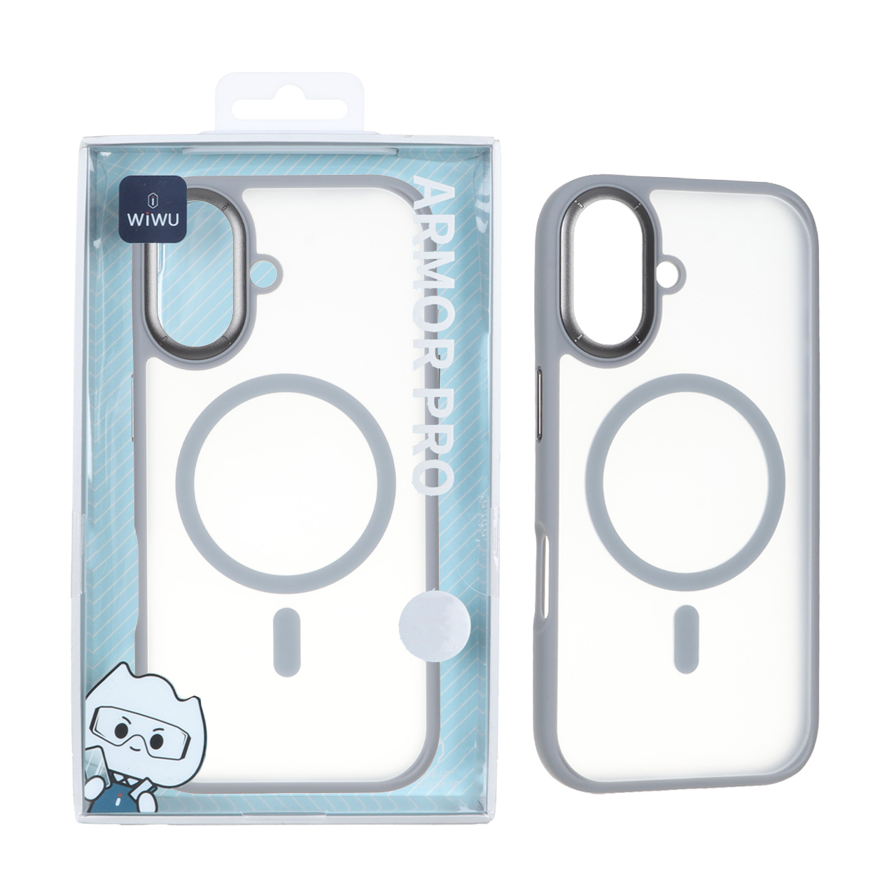 4578526 قاب اورجینال WIWU مدل Armor Pro FGG-012 مات MagSafe مدل Apple iPhone 17 - طوسی (پک دار) - تصویر 1