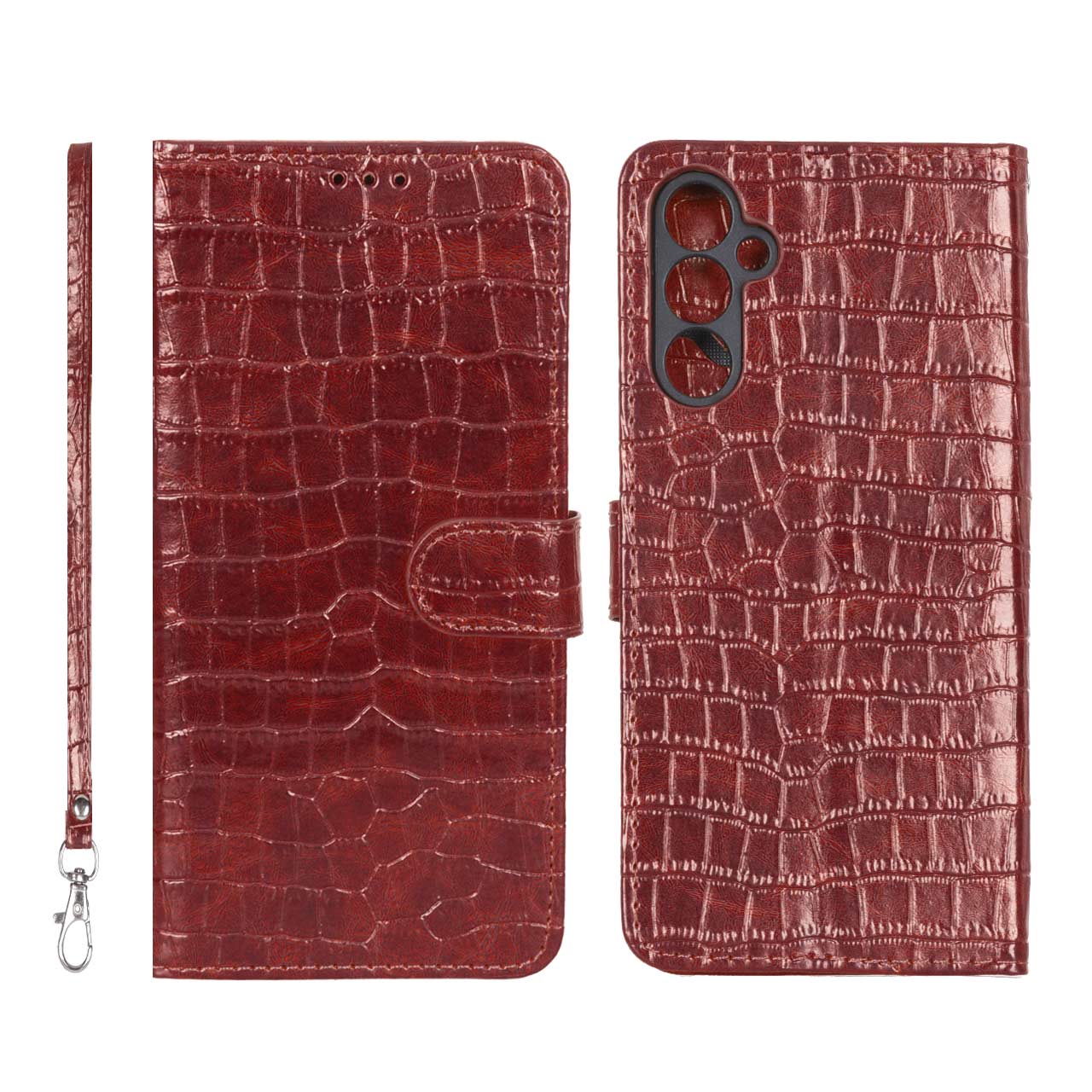 4586390 کیف موبایل مگنتی کروکو MNC مدل Samsung Galaxy A24 - زرشکی - تصویر 1
