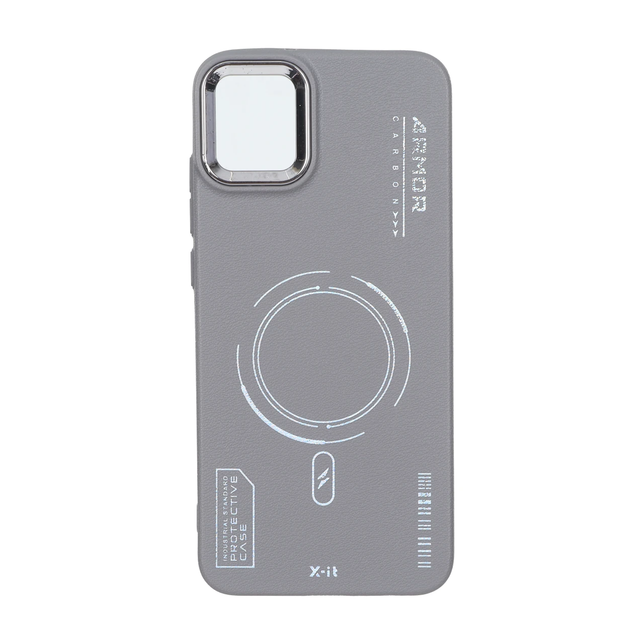 4600828 قاب Armor لنز متال Texture طرح مگ سیف Samsung Galaxy A04e / M04 / F04 - خاکستری - تصویر 1