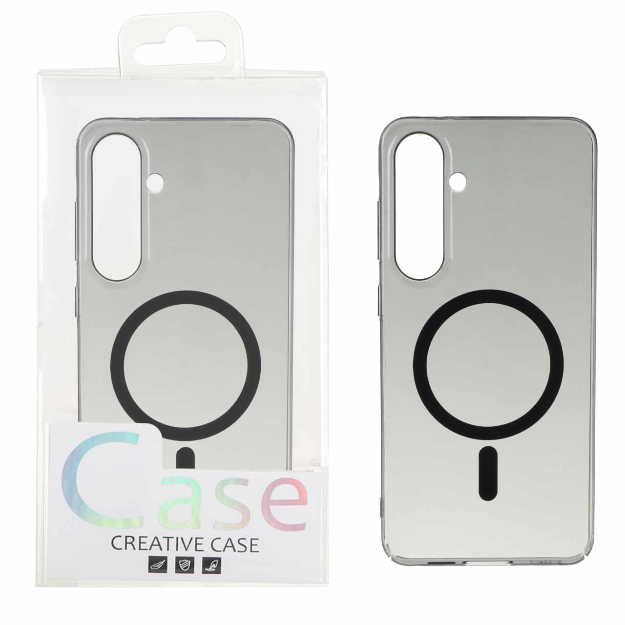 4617484 قاب اورجینال کریستالی MagSafe شفاف Creative مدل Samsung Galaxy S24 FE - مشکی (پک دار) - تصویر 1