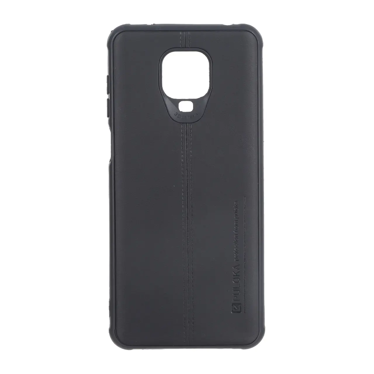 1316880 قاب Puloka طرح چرم دوخت دار Xiaomi Redmi Note 9S / Redmi Note 9 Pro / Redmi Note 9 Pro Max - مشکی - تصویر 1