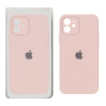 قاب سیلیکونی پاک کنی محافظ لنزدار اورجینال Apple iPhone 12 - صورتی چرک (پک دار)