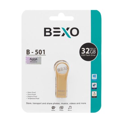 BEXO B-501 USB2.0 Flash Memory-32GB (گارانتی داده پردازی آواتک) طلایی