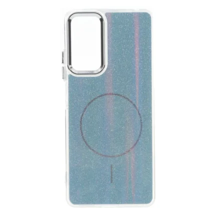 قاب اکلیلی هولوگرامی لنز کروم طرح مگ سیف Xiaomi Redmi Note 12 Pro 4G / Redmi Note 11 Pro - آبی