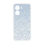 قاب ژله ای پلنگی طرح مگ سیف دور مات محافظ لنزدار Xiaomi Poco X7 Pro - خاکستری