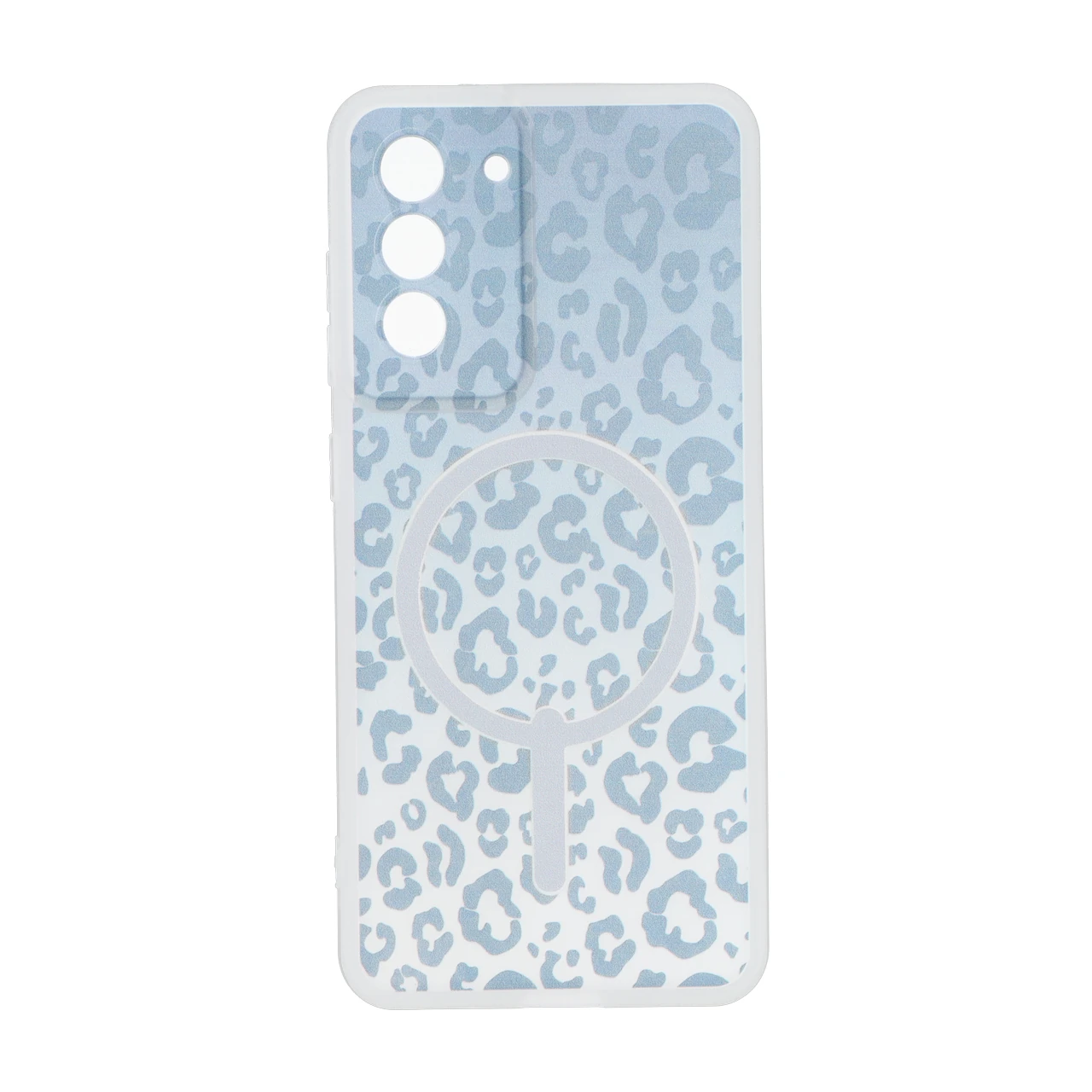 4630542 قاب ژله ای پلنگی طرح مگ سیف دور مات محافظ لنزدار Samsung Galaxy S21 FE - خاکستری - تصویر 1