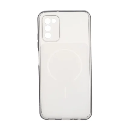 قاب ژله ای شفاف مستطیلی طرح مگ سیف محافظ لنزدار Samsung Galaxy A03s / A02s - مشکی