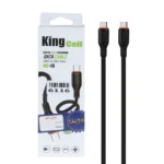 کابل شارژ فست King Cell Type-C To Type-C مدل KC-13 - مشکی - ASP (گارانتی شش ماهه آروین)