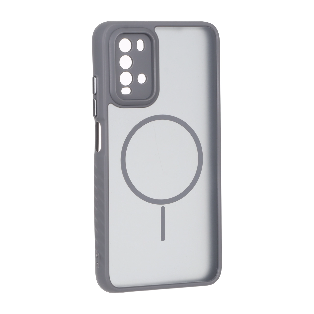 4639470 قاب مات طرح مگ سیف دور هاشور محافظ لنزدار Xiaomi Poco M3 / Redmi 9T 4G - خاکستری - تصویر 1