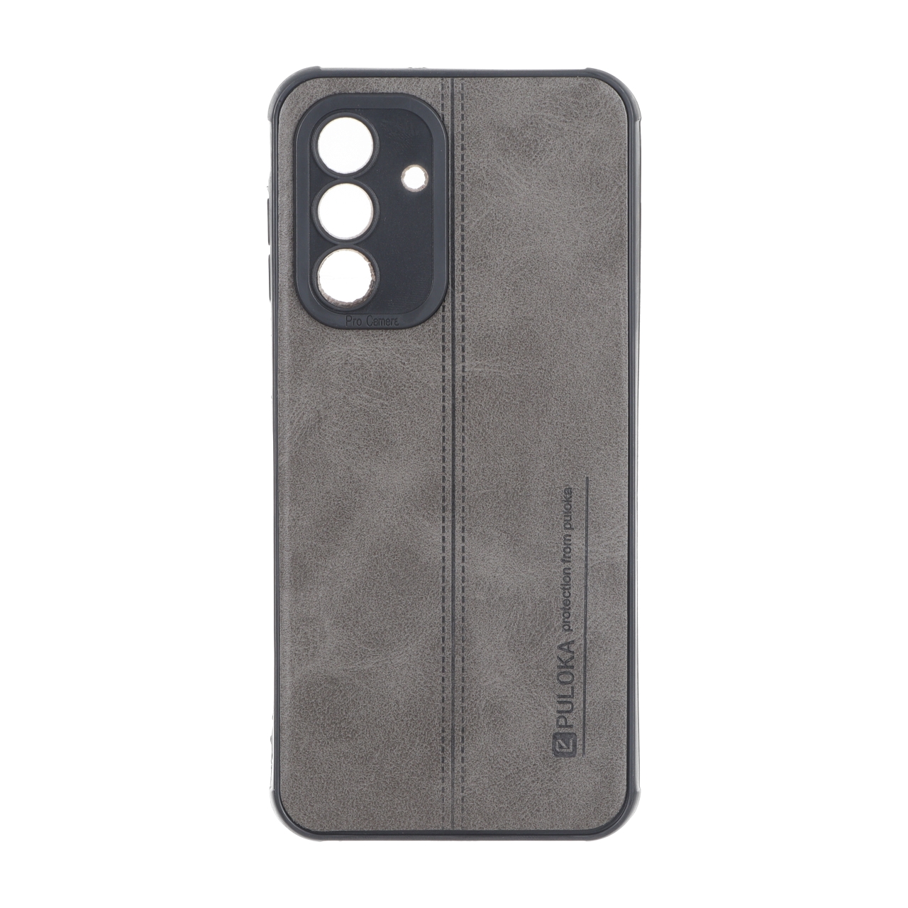 4642328 قاب Puloka طرح چرم دوخت دار محافظ لنزدار Samsung Galaxy A17 / A26 - طوسی - تصویر 1