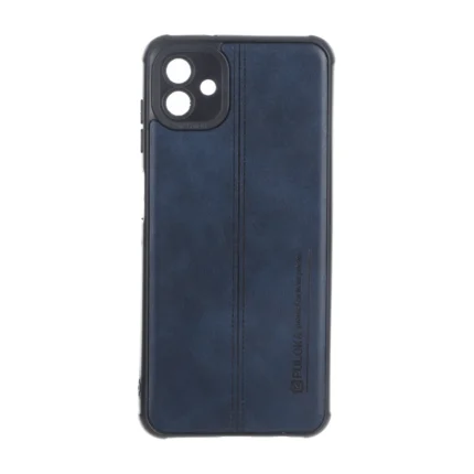 قاب Puloka طرح چرم دوخت دار محافظ لنزدار Samsung Galaxy A04 / M13 5G - سرمه ای