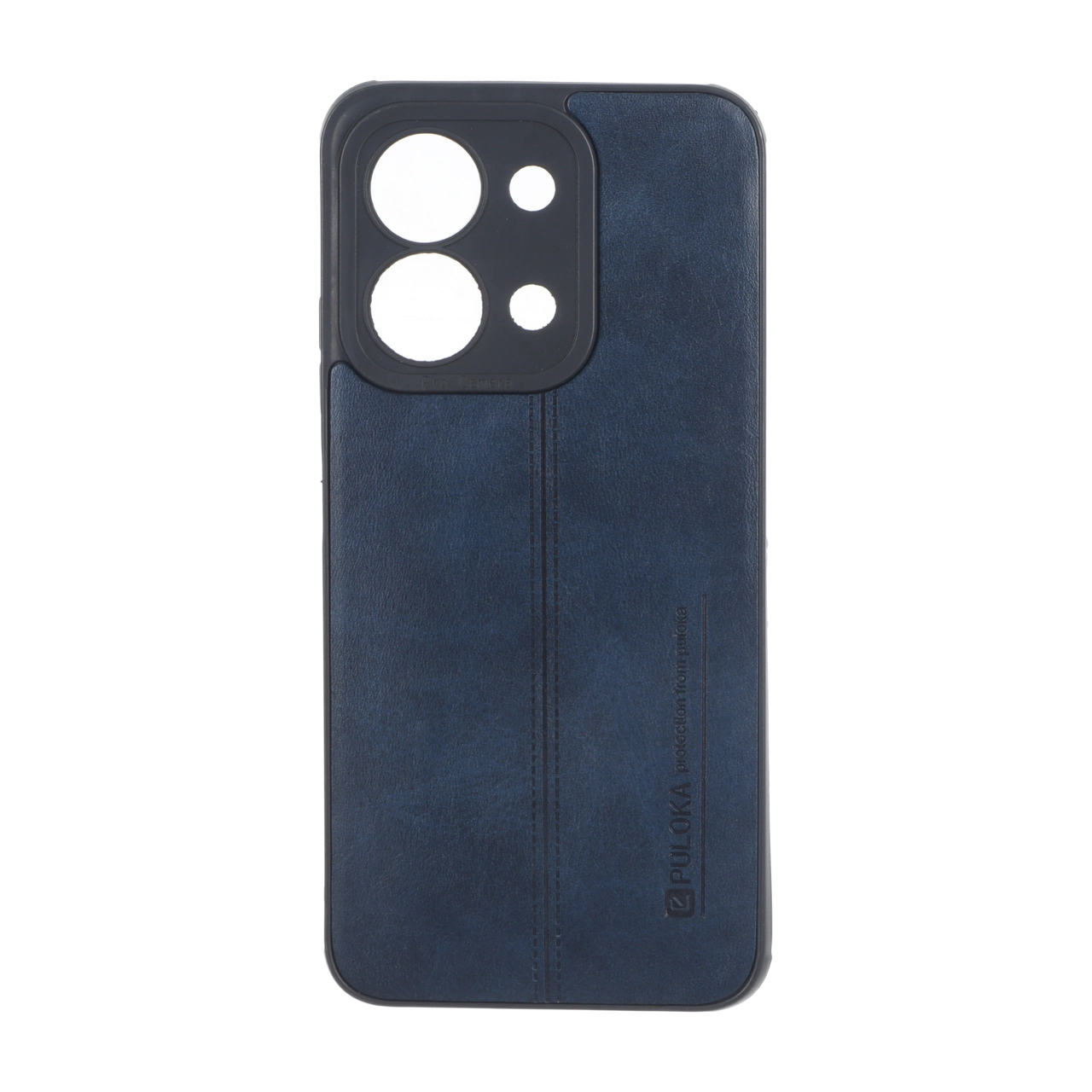 4642806 قاب Puloka طرح چرم دوخت دار محافظ لنزدار نسخه گلوبال Xiaomi Redmi 15C / Poco C85 - سرمه ای - تصویر 1