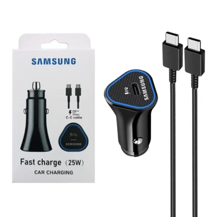 شارژر فندکی فست PD و فست تک پورت Samsung مدل YSC0502 به همراه کابل شارژ Type-C To Type-C - مشکی - YSP