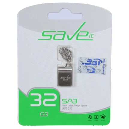 فلش مموری Save it USB2.0 مدل Sab ظرفیت 32GB - نقره ای (گارانتی مادام العمر آی تین)