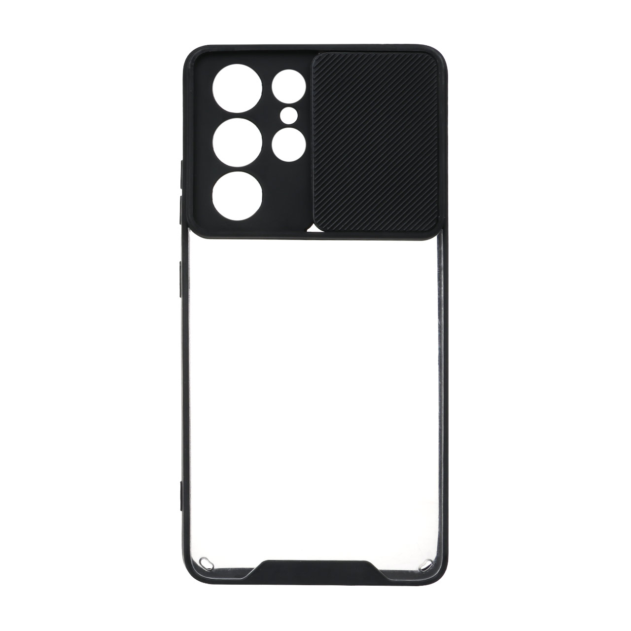 534944 قاب کشویی پشت شفاف محافظ لنزدار Samsung S21 Ultra - مشکی - تصویر 1