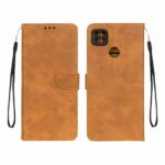 کیف چرمی موبایل مگنتی محافظ لنزدار Xiaomi Redmi 10A / Redmi 9C / Poco C31 - عسلی