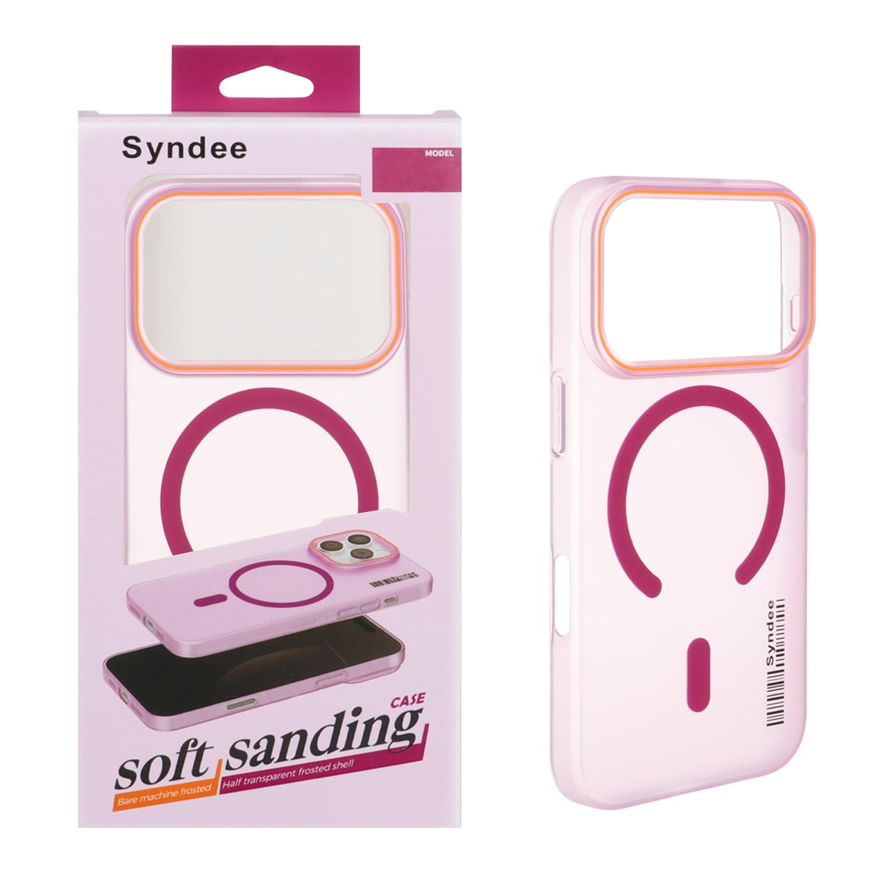 1563240 قاب اورجینال Syndee پشت مات MagSafe مدل Apple iPhone 17 Pro / iPhone 18 Pro - سرخابی (پک دار ) - تصویر 1