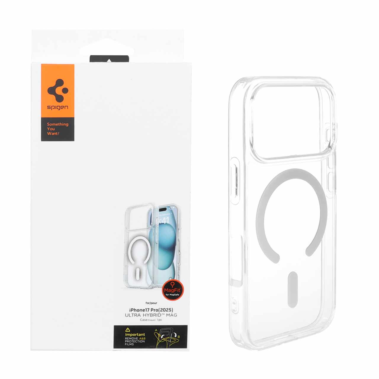 1582266 قاب اورجینال Spigen ULTRA HYBRID MagSafe مدل Apple iPhone 17 Pro / iPhone 18 Pro - شفاف (پک دار) - تصویر 1