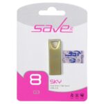 Save it Sky USB2.0 Flash Memory - 8GB طلایی (گارانتی مادام العمر آی تین)