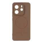 قاب شطرنجی طرح مگ سیف محافظ لنزدار Xiaomi Redmi Note 14 4G - قهوه ای
