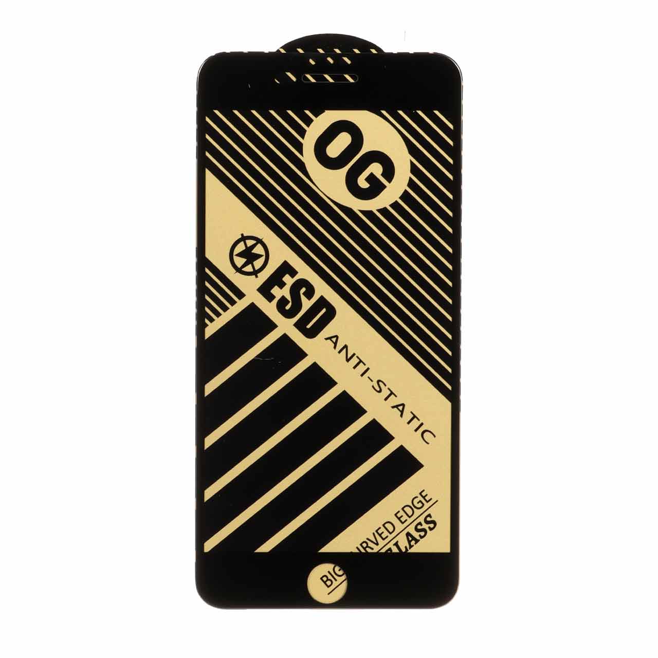 1677946 محافظ صفحه نمایش شیشه ای Full Cover OG Anti Static ESD مدل Apple iPhone 6 Plus / iPhone 6S Plus / iPhone 7 Plus / iPhone 8 Plus - مشکی - تصویر 1