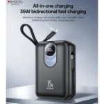 پاوربانک فست شارژ Yesido 20000mAh مدل YP94 35W - مشکی (گارانتی6 ماه تعویض نیکان همراه) - تصویر 4