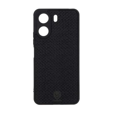 قاب طرح چرم حصیری Golden lion مدل Xiaomi Redmi 13C / Poco C65 - مشکی