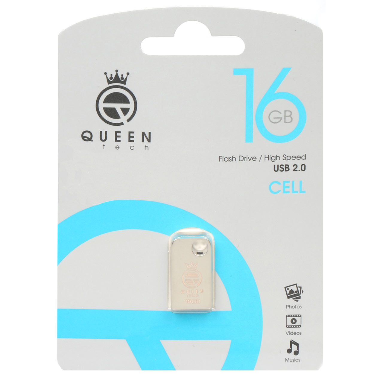 447150 (گارانتی مادام العمر شرکت آی تین) نقره ای Queen Cell USB2.0 Flash Memory-16GB - تصویر 1