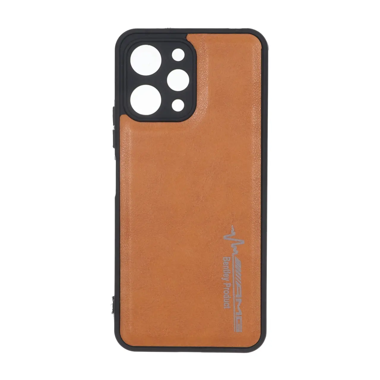 4580414 قاب طرح چرم AMG محافظ لنزدار Xiaomi Redmi 12 / Poco M6 Pro 5G - عسلی - تصویر 1