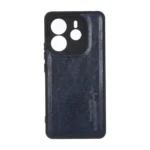قاب طرح چرم AMG محافظ لنزدار Xiaomi Redmi Note 14 4G - سرمه ای