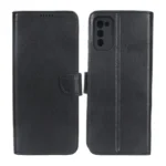 کیف چرمی موبایل مگنتی محافظ لنزدار KRF مدل Samsung Galaxy A03s / A02s - مشکی