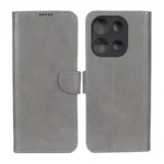 کیف چرمی موبایل مگنتی محافظ لنزدار KRF مدل Xiaomi Redmi Note 13 4G - طوسی
