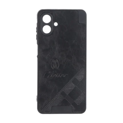 قاب طرح چرم Cartier محافظ لنزدار Samsung Galaxy A07 - مشکی