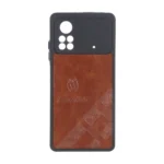 قاب طرح چرم Cartier محافظ لنزدار Xiaomi Poco X4 Pro - قهوه ای