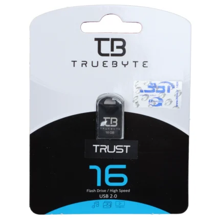 فلش مموری TrueByte USB2.0 مدل Trust ظرفیت 16 گیگابایت - مشکی (گارانتی مادام العمر آی تین)