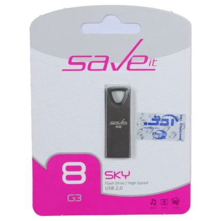 فلش مموری Save it USB2.0 مدل Sky ظرفیت 8GB - خاکستری (گارانتی مادام العمر آی تین)