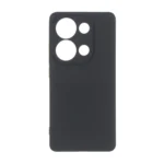 قاب سوزنی دکمه رنگی محافظ لنزدار Xiaomi Redmi Note 14S / Note 13 Pro 4G / Poco M6 Pro 4G - مشکی