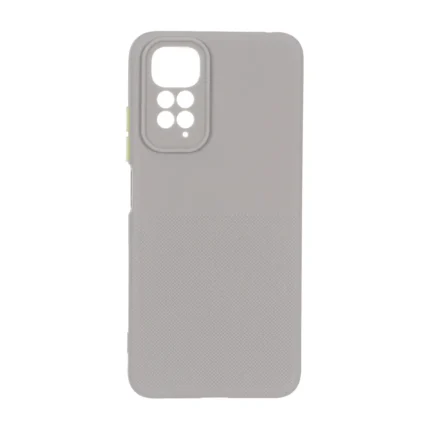 قاب سوزنی دکمه رنگی محافظ لنزدار Xiaomi Redmi Note 11 4G / Redmi Note 11S - طوسی