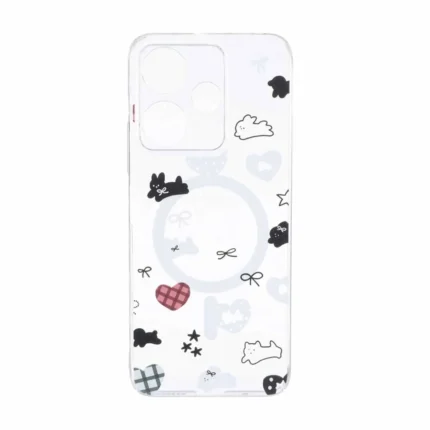 قاب Cute کریستالی طرح مگ سیف محافظ لنزدار Xiaomi Redmi 13X / Redmi 13 4G / Poco M6 4G - کد 4