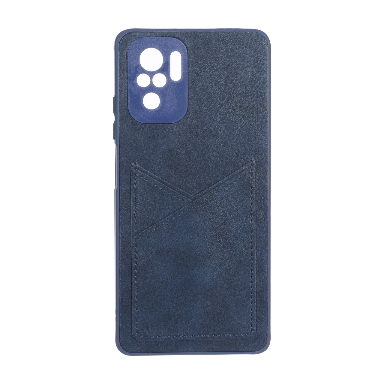 4653566 قاب طرح چرم جاکارتی محافظ لنزدار Xiaomi Redmi Note 10 4G / Redmi Note 10S / Poco M5S - سرمه ای - تصویر 1