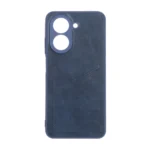 قاب طرح چرم جاکارتی محافظ لنزدار Xiaomi Redmi A5 / Poco C71 - سرمه ای