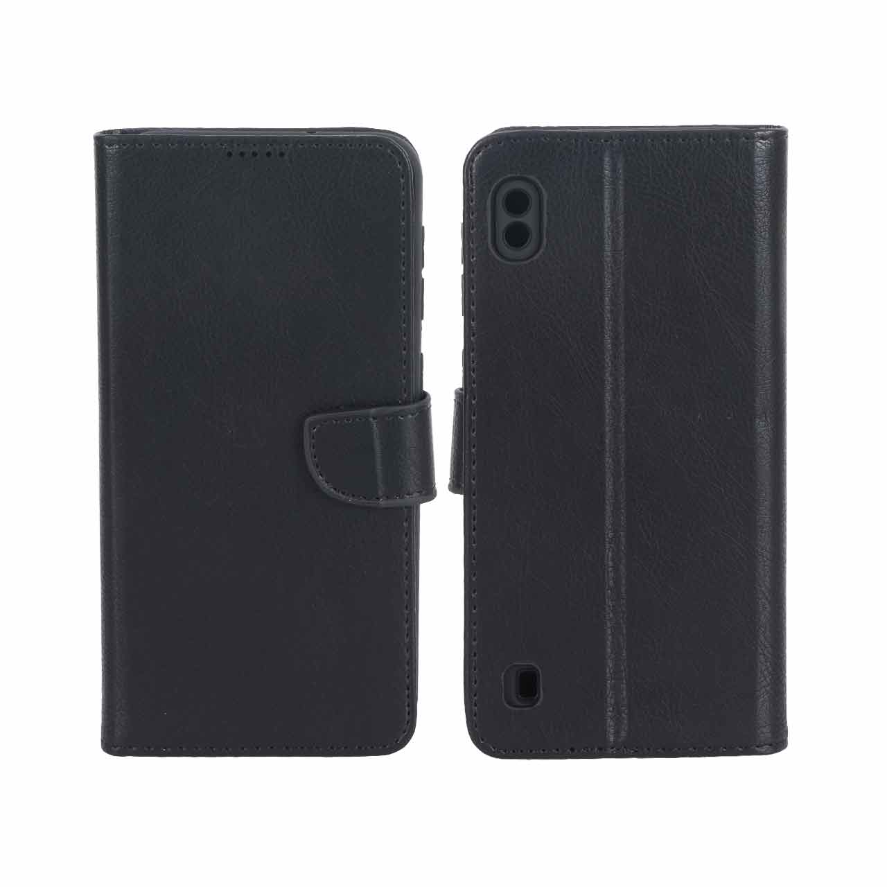 4653968 کیف چرمی موبایل مگنتی محافظ لنزدار KRF مدل Samsung Galaxy A10 / M10 - مشکی - تصویر 1