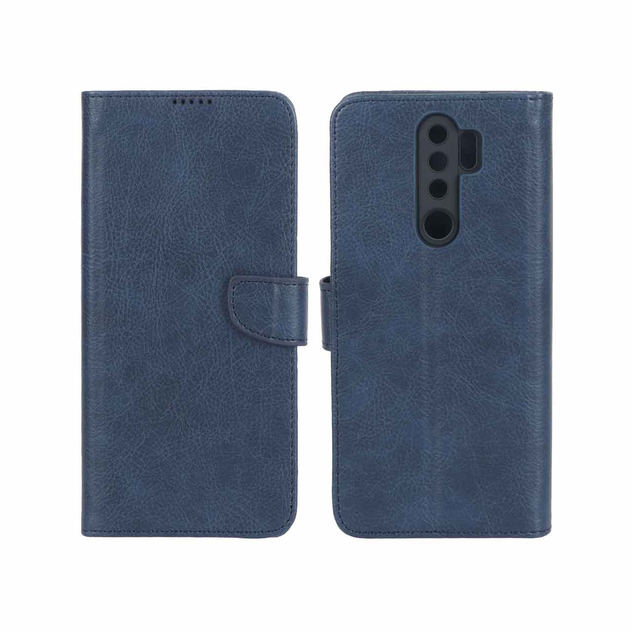 4653976 کیف چرمی موبایل مگنتی محافظ لنزدار KRF مدل Xiaomi Redmi Note 8 Pro - سرمه ای - تصویر 1