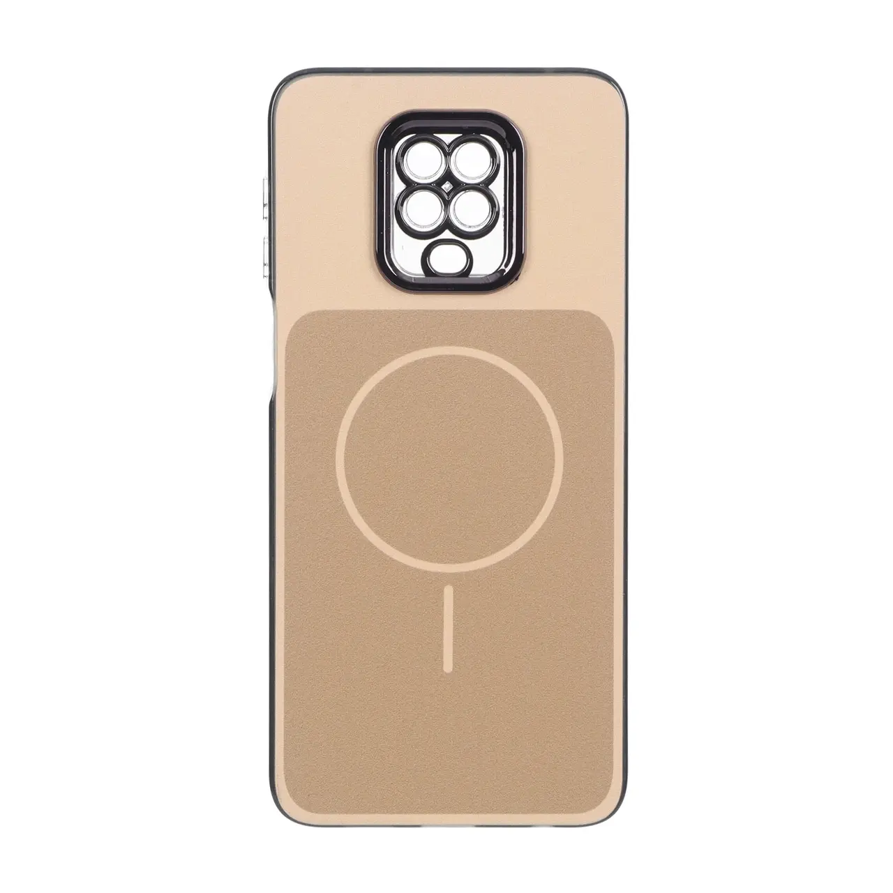 4654530 قاب مستطیلی طرح مگ سیف لنز شفاف Xiaomi Redmi Note 9S / Redmi Note 9 Pro / Redmi Note 9 Pro Max - عسلی - تصویر 1