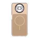 قاب مستطیلی طرح مگ سیف لنز شفاف Xiaomi Poco X3 / Poco X3 Pro / Poco X3 NFC - عسلی