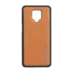 قاب طرح چرم AMG محافظ لنزدار Xiaomi Redmi Note 9S / Redmi Note 9 Pro / Redmi Note 9 Pro Max - عسلی