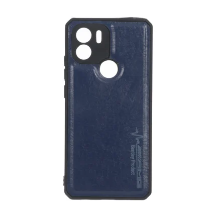 قاب طرح چرم AMG محافظ لنزدار Xiaomi Redmi A1 Plus / Redmi A2 Plus - سرمه ای