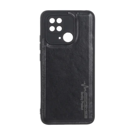 قاب طرح چرم AMG محافظ لنزدار Xiaomi Redmi 10C / Redmi 10 Power / Poco C40 - مشکی