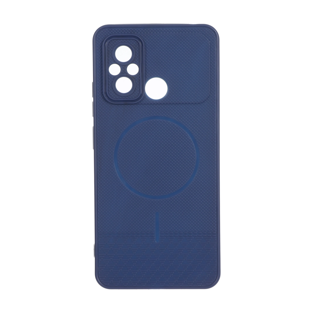 4656896 قاب شطرنجی طرح مگ سیف محافظ لنزدار Xiaomi Redmi 12C / Redmi 11A / Poco C55 - سرمه ای - تصویر 1