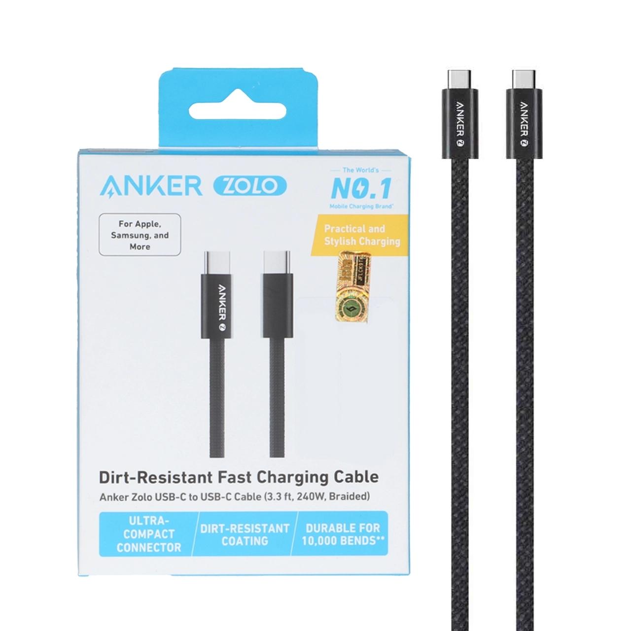 4657110 کابل شارژ فست 1.8 متری Anker Type-C to Type-C مدل A8060H12 240W - مشکی (گارانتی 6 ماهه ایویز) - تصویر 1